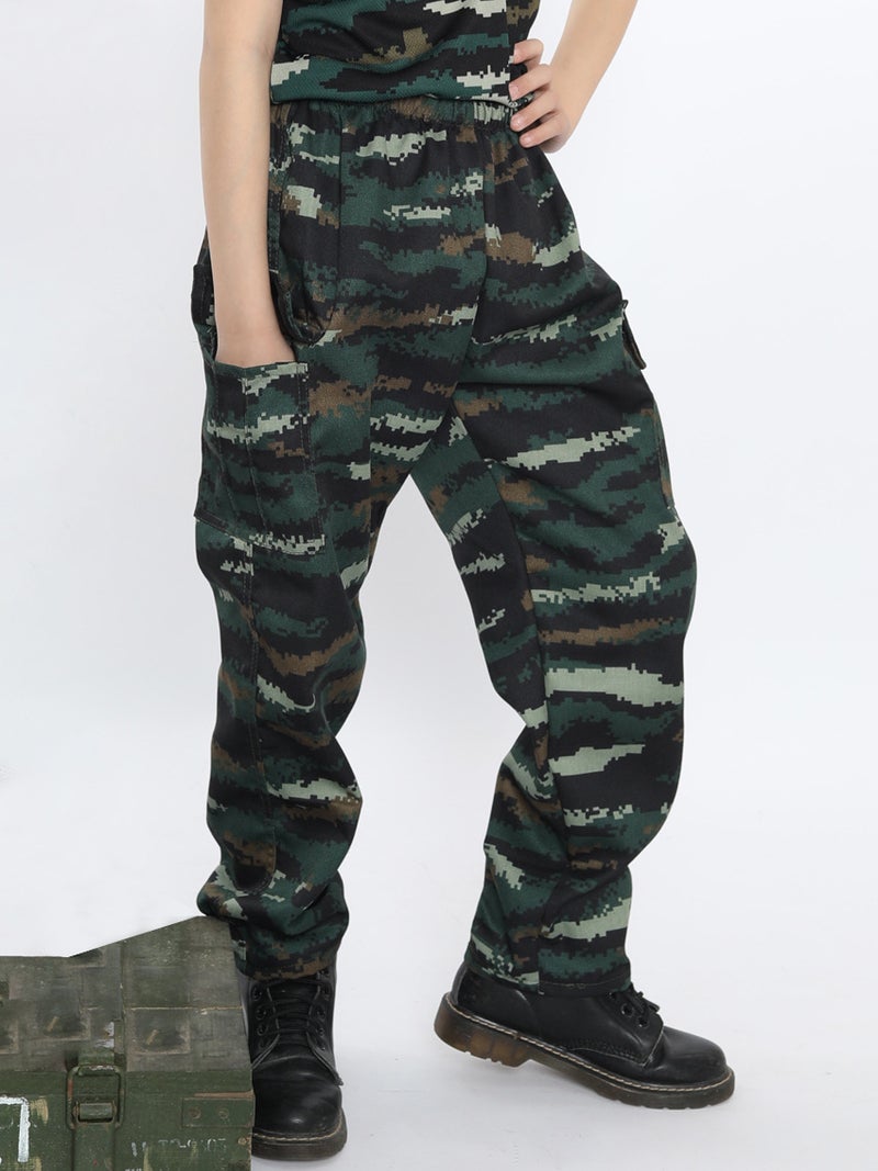 Children'S Camouflage Single Pants Boy'S Cordwork Pants Tabby Pants Girl'S Casual Pants New Military Fan Pography Performance Pants - Image 2