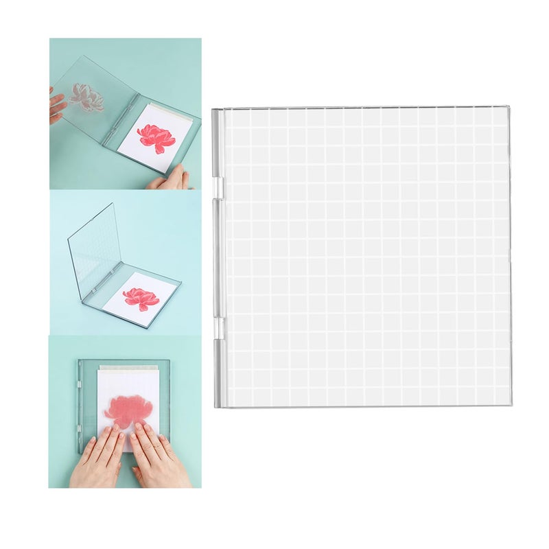 BAOFALI 6.3x6.3inch Precise Stamp Platform with Grid Lines for Accurate Craft Stamping; Easy Stamping Press; Perfect Stamp Positioning Tool Card Making Supplies Scrapbook Paper Craft Stamping Tool - Image 1