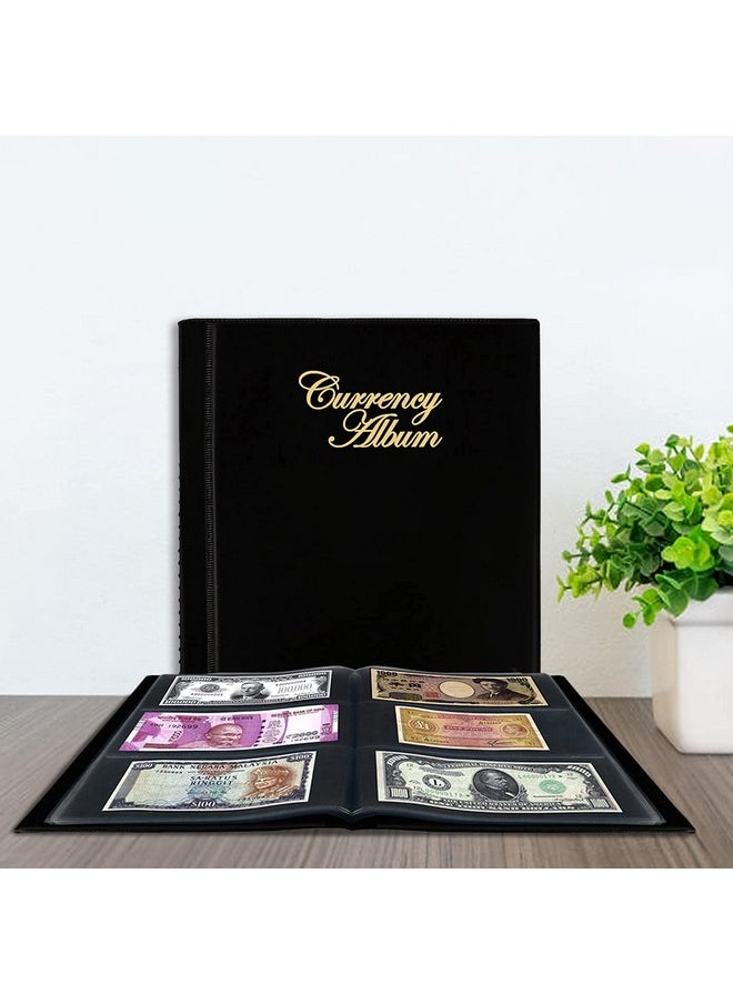 Mahogany Life Mahogany Life Currency Album for Notes (102 Pockets) - Faux Leather Cover Currency Note Collection Album - Fits Big Currency Notes (Black)  - Image 1
