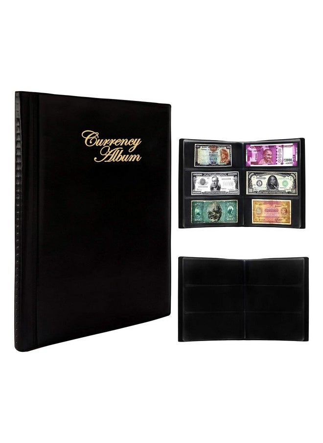 Mahogany Life Mahogany Life Currency Album for Notes (102 Pockets) - Faux Leather Cover Currency Note Collection Album - Fits Big Currency Notes (Black)  - Image 4