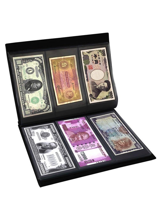 Mahogany Life Mahogany Life Currency Album for Notes (102 Pockets) - Faux Leather Cover Currency Note Collection Album - Fits Big Currency Notes (Black)  - Image 5
