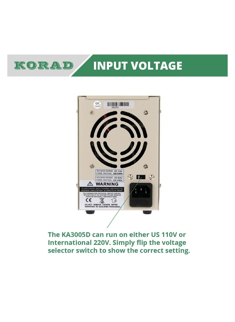 Generic - KORAD KA3005D Precision Variable Adjustable 30V, 5A DC Linear Power Supply Digital Regulated Lab Grade - Image 1