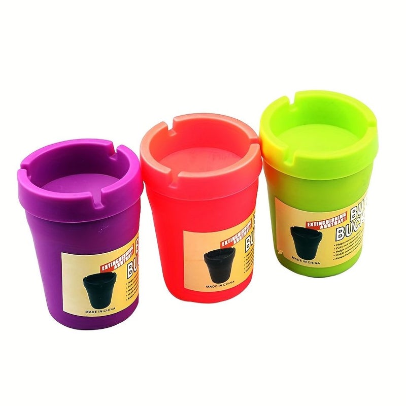 Green Compact Portable Office Ashtray - Image 2