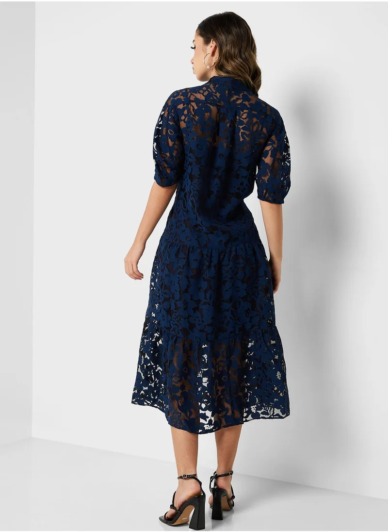 Ted Baker Button Detail Tiered Dress