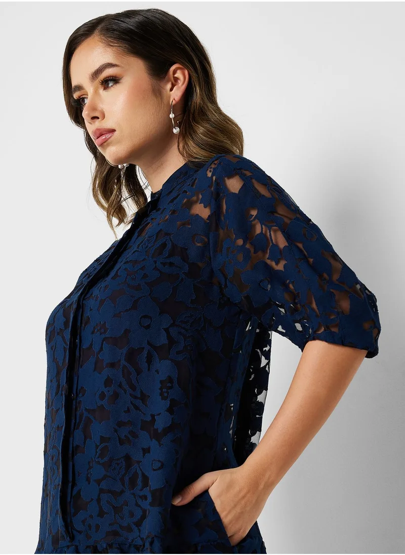 Ted Baker Button Detail Tiered Dress