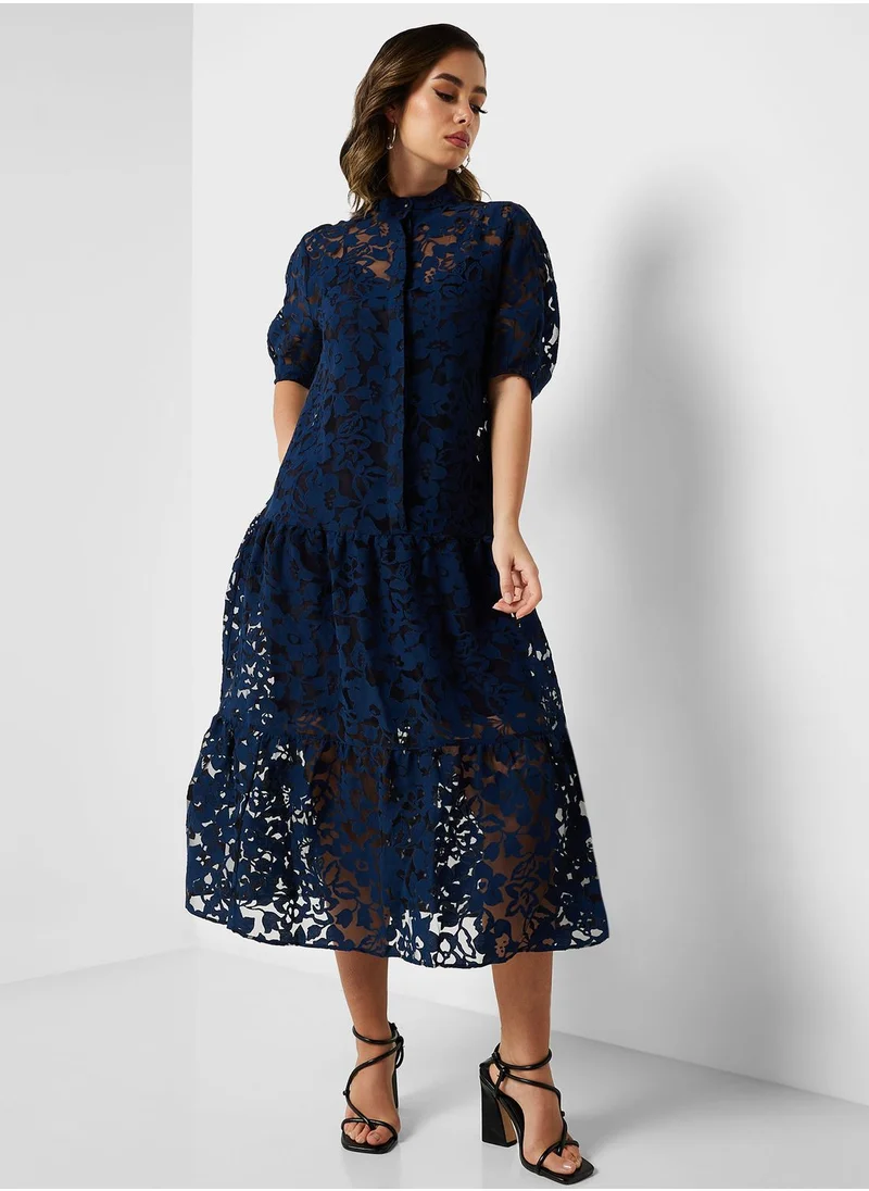 Ted Baker Button Detail Tiered Dress