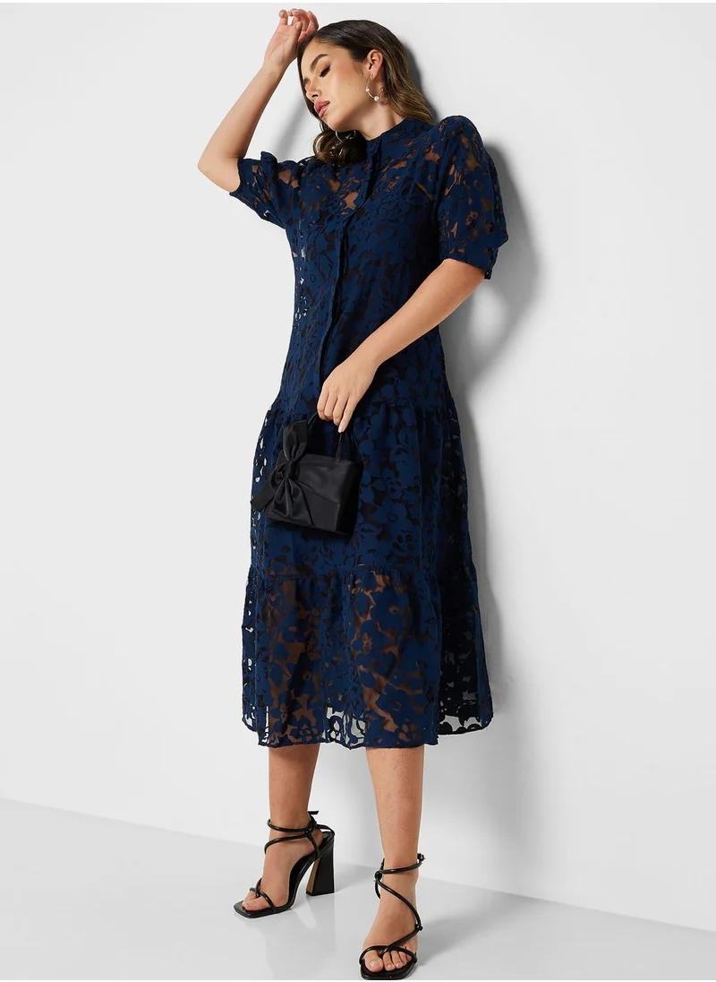 Ted Baker Button Detail Tiered Dress