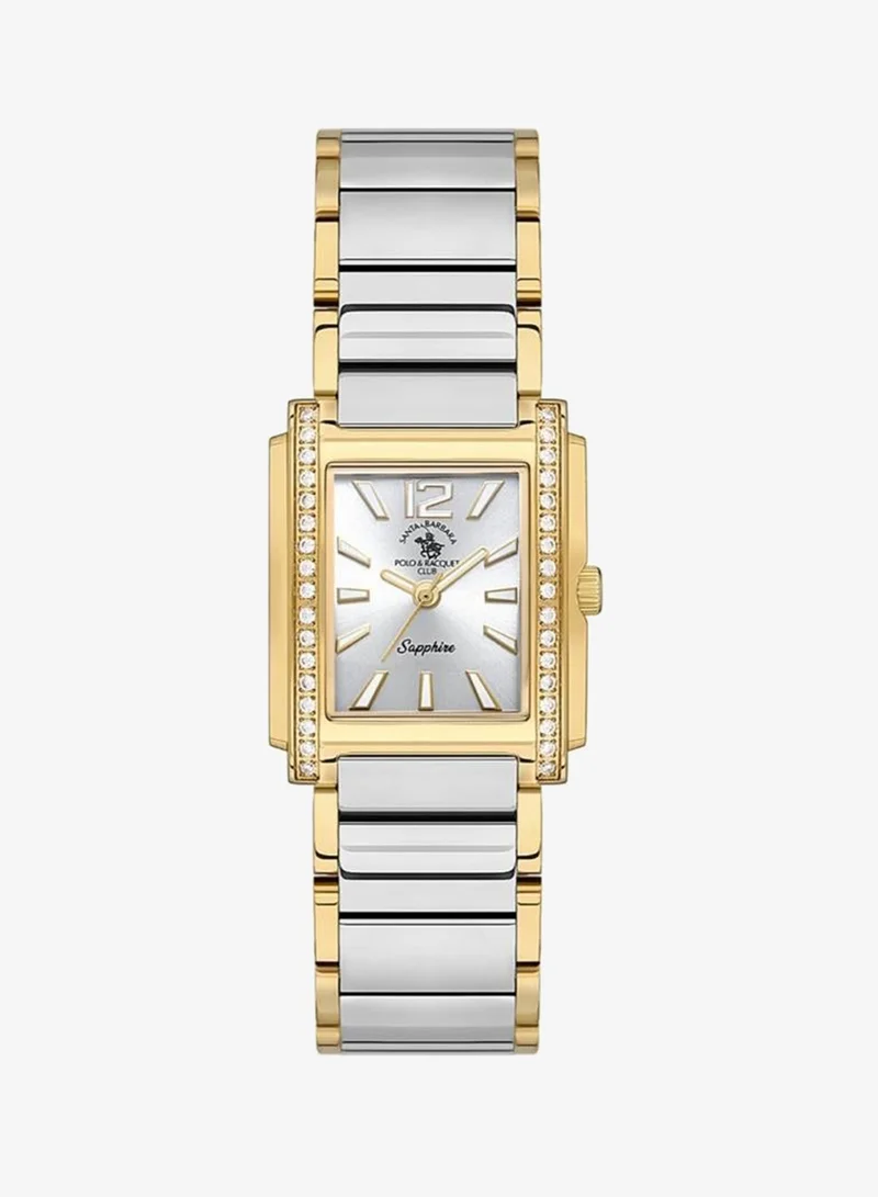 SANTA BARBARA POLO & RACQUET CLUB Santa Barbara Polo & Racquet Club - Luxury Women's Watch | Stainless Steel Band with Steel Case | Analog | Square Dial | Sapphire Glass | Japanese Quartz | Water Resistance 50 Meters
