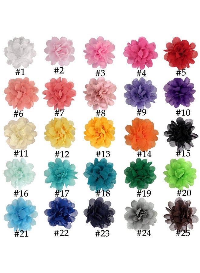 BBgifts 50PCS Toddler Girls Hair Ties Hair Scrunchies 2inch Chiffon Flower Hair Bows Rubber Bands Hair Ties Soft Elastics Ponytail Holders Hair Accessories for Infants Toddlers Kids Children Set of 25 Pairs - Image 2