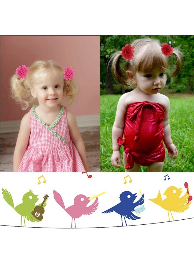 BBgifts 50PCS Toddler Girls Hair Ties Hair Scrunchies 2inch Chiffon Flower Hair Bows Rubber Bands Hair Ties Soft Elastics Ponytail Holders Hair Accessories for Infants Toddlers Kids Children Set of 25 Pairs - Image 5