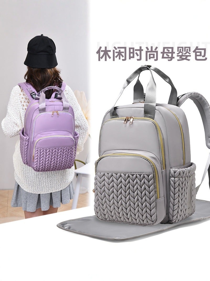 Casual Fashion Mommy Bag Large Capacity Waterproof Backpack New Portable Outing Mother And Baby Bag - Image 2
