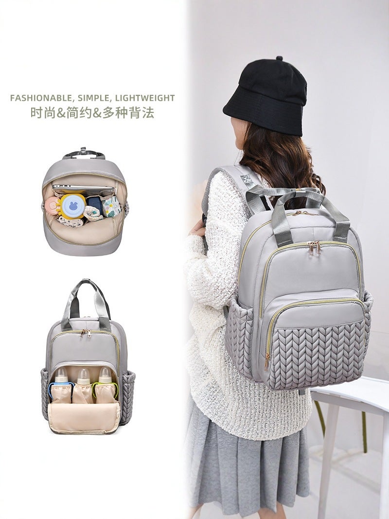 Casual Fashion Mommy Bag Large Capacity Waterproof Backpack New Portable Outing Mother And Baby Bag - Image 4