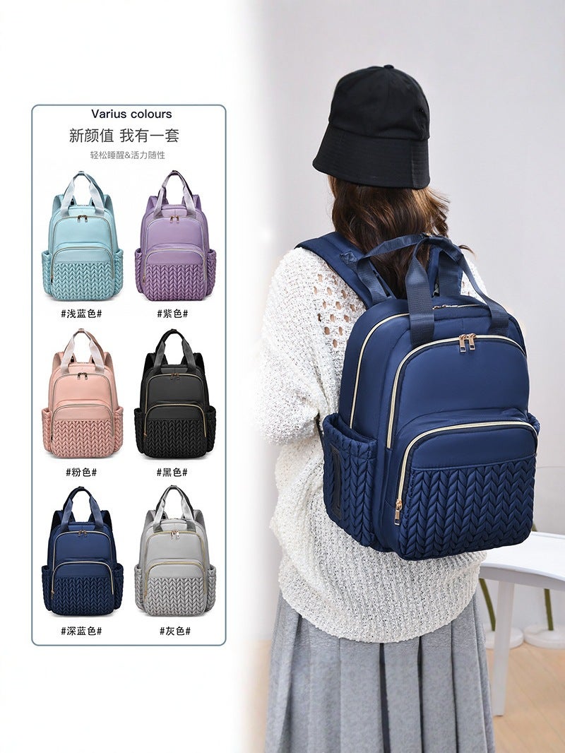 Casual Fashion Mommy Bag Large Capacity Waterproof Backpack New Portable Outing Mother And Baby Bag - Image 5
