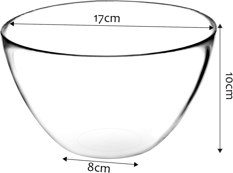 KADAX Oval Glass Salad Bowl 17cm Glass Bowl Glass Bowl Deep Bowl for Candy Fruit Salad Dessert Fruit Salad - Image 2