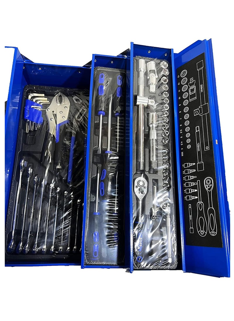 BOSS LIFE STYLE - 85Pieces Socket Set Toolbox Wrench set with Metal Box 1/2" & 1/4" for home use and professional purpose - Image 1
