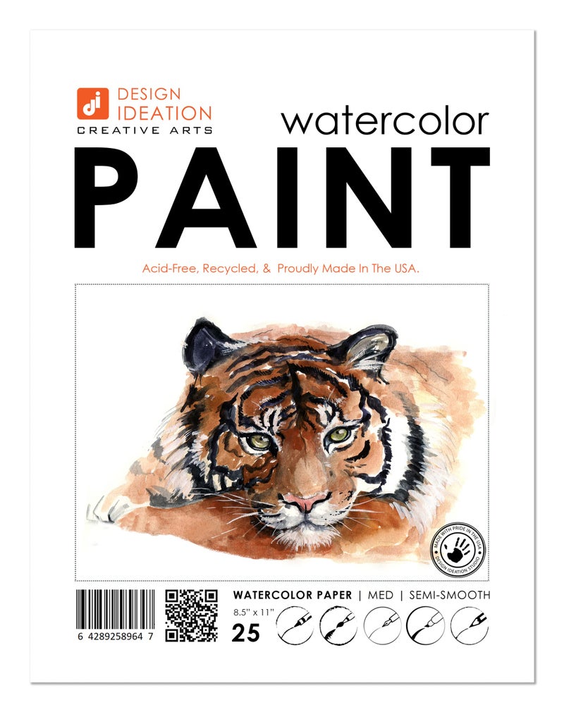 Design Ideation Watercolor Paper SemiSmooth 67 LB MultiMedia Loose Sheet Pack 85 x 11 LPPM 25 Sheets - Image 3