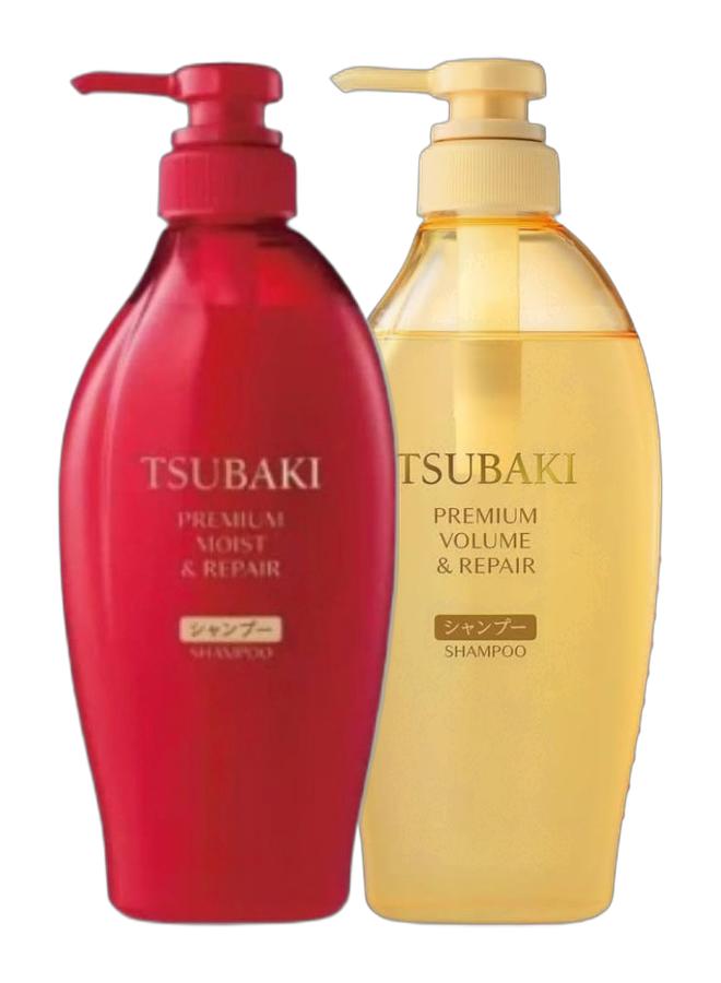 Tsubaki Fine Today Moist And Repair Shampoo 450mL & Premium Volume And Repair Shampoo, 450ml Bundle - Image 1