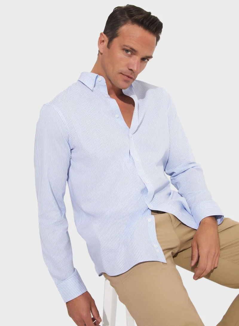JUNE Striped Button Down Regular Fit Shirt Shirt