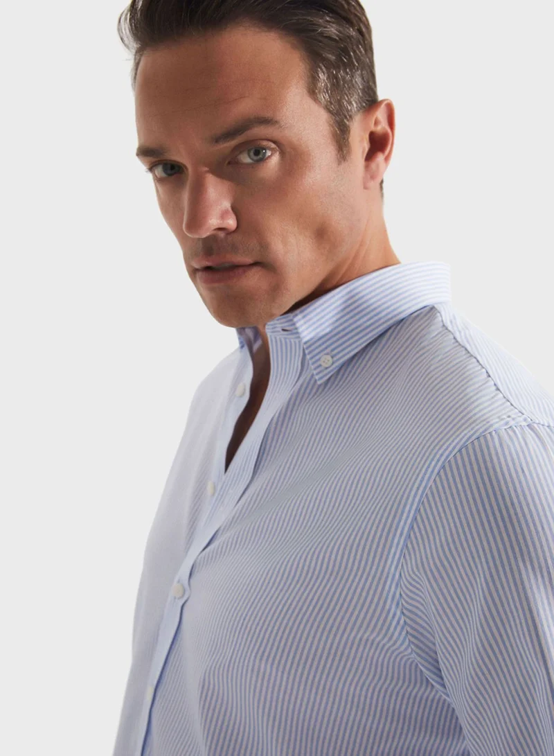 JUNE Striped Button Down Regular Fit Shirt Shirt