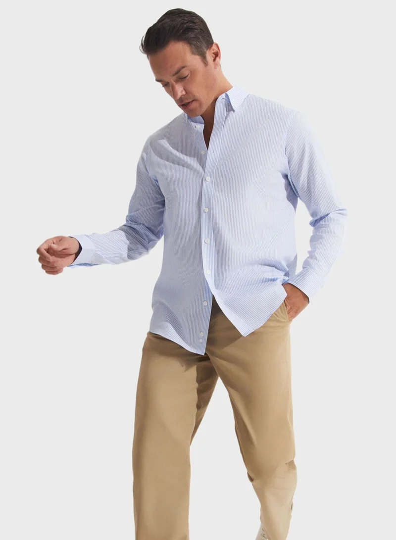 JUNE Striped Button Down Regular Fit Shirt Shirt