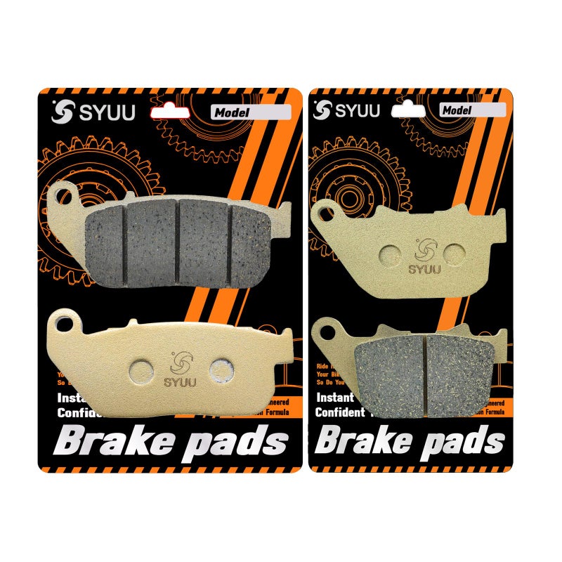 S SYUU Front Rear Brake Pads Set Compatible with Harley Davidson XL1200C Sportster Custom XL1200L Sportster Low XL883C Sportster Custom XL 883 Low XL883 Sportster Standard XL 50 FA381F FA387R