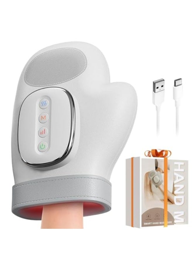 Smart Hand Massager with Heat Compression Relief for Arthritis & Carpal Tunnel Relief, Cordless Portable Therapy Glove, Electric Shiatsu Wrist/Finger/Palm Massager (Hand Massager for KSA) - Image 1
