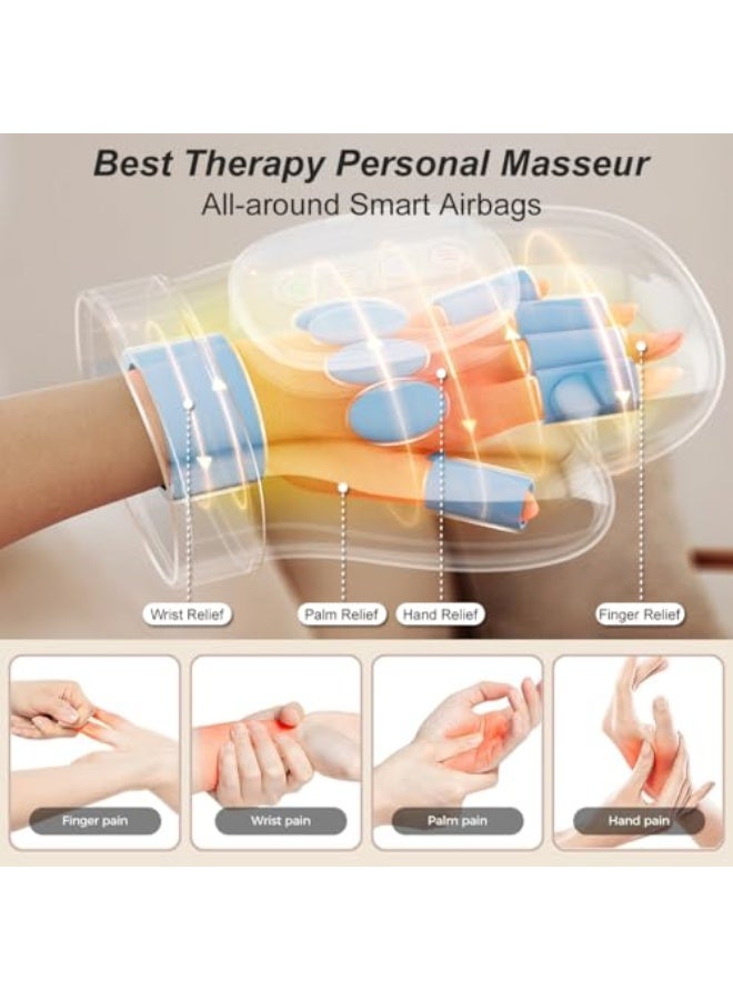 Smart Hand Massager with Heat Compression Relief for Arthritis & Carpal Tunnel Relief, Cordless Portable Therapy Glove, Electric Shiatsu Wrist/Finger/Palm Massager (Hand Massager for KSA) - Image 2