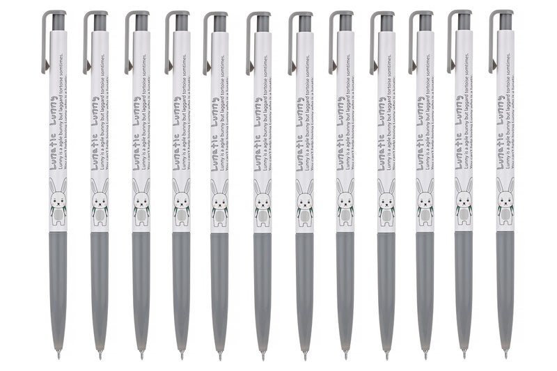 ZEESOON OASISGUEST Xeno Lunatic Lunny 0.38mm Slim Ball Point Pen Dozen Box 12 Pcs, Made in Korea (Black 12pcs) (Black 12pcs) - Image 2