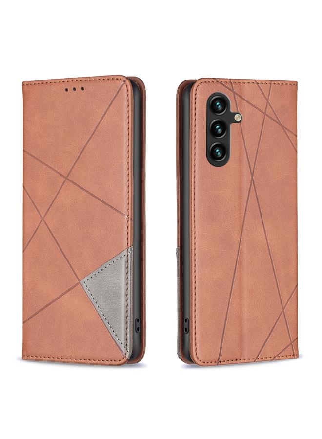 اس-توب جراب لهاتف Samsung Galaxy A05s مصنوع من الجلد المغناطيسي بتصميم معيني - Image 1