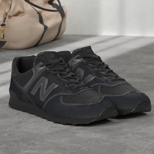 New Balance Men's 574 Core Sneaker, Black/Black, 12 - Image 2