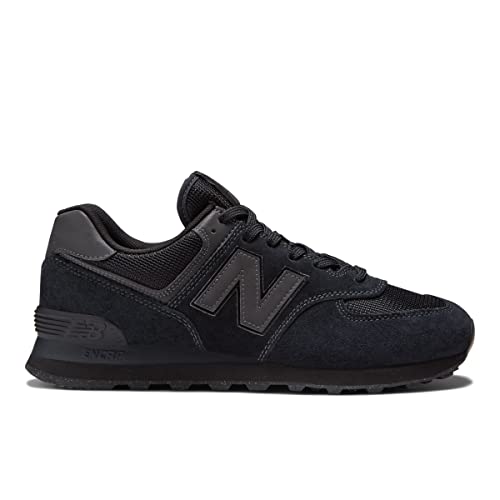 New Balance Men's 574 Core Sneaker, Black/Black, 12 - Image 3