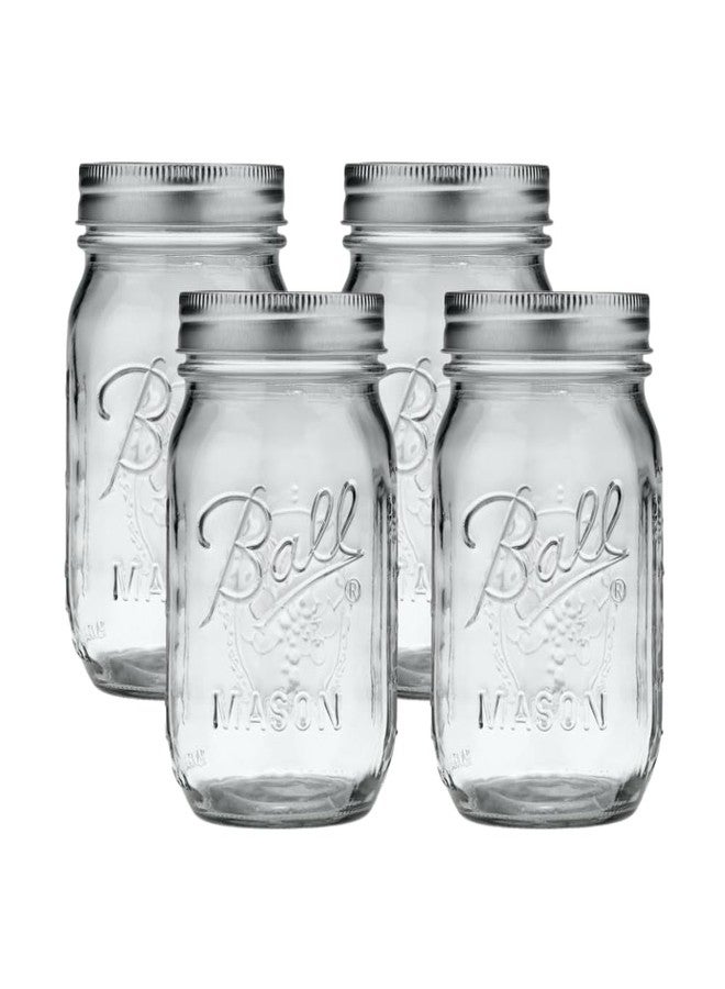 Ball Regular Mouth Glass Mason Jars with Lids and Bands, Used for Canning (Pint, 16 Ounce (Pack of 4)) - Image 1