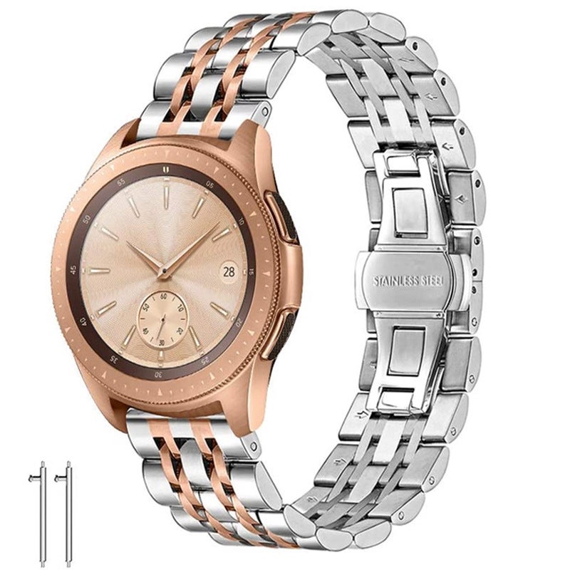 erorex 22Mm For Huawei Watch Gt2E Gt2 46Mm Seven Stainless Steel Watch Band(Silver Rose Gold) - Image 2
