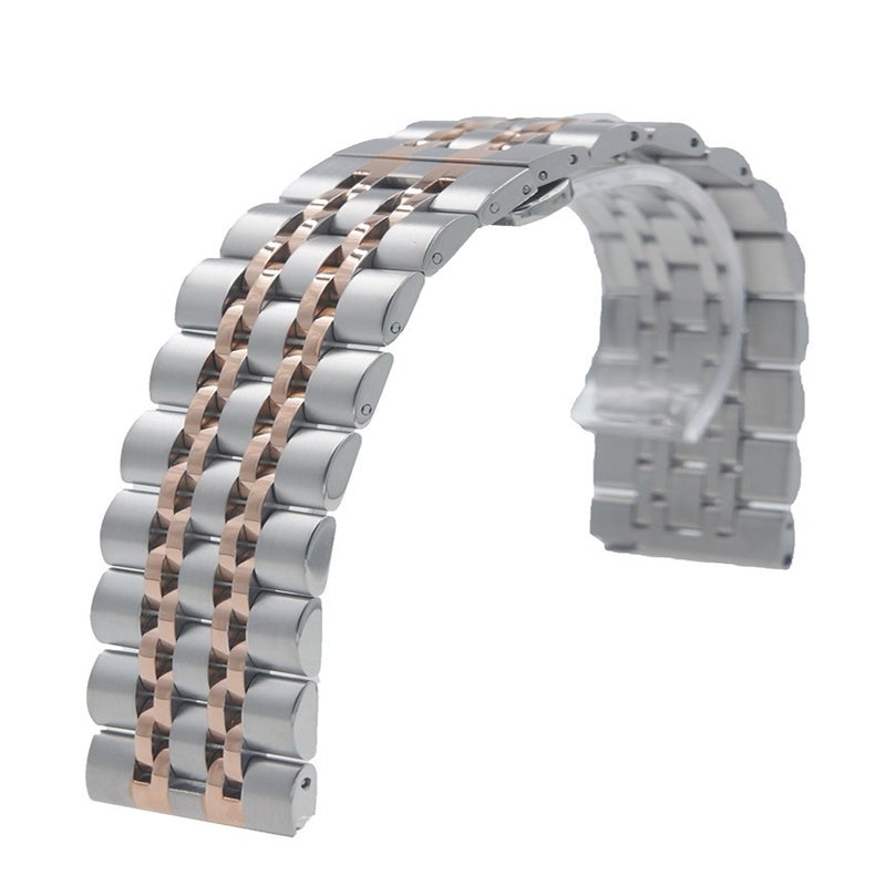 erorex 22Mm For Huawei Watch Gt2E Gt2 46Mm Seven Stainless Steel Watch Band(Silver Rose Gold) - Image 4