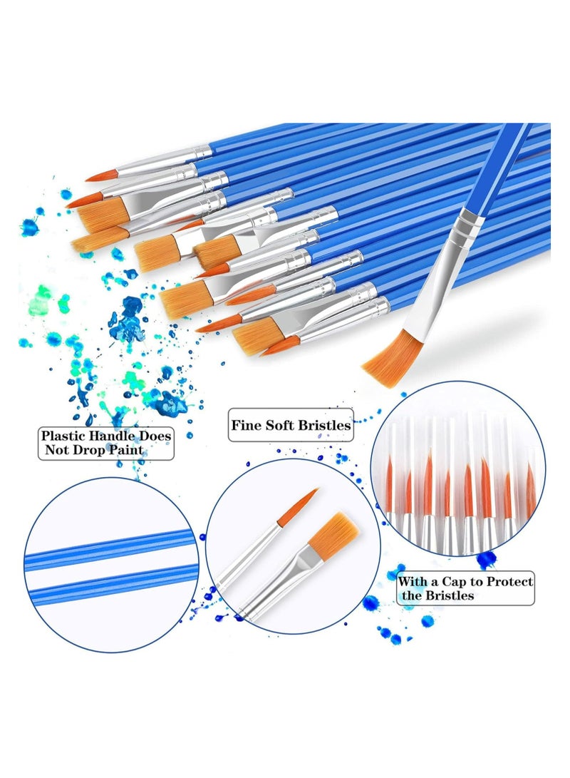 Oasisgalore 60 Pcs Oil Paint Brush Set - Round & Flat Small Brushes for Detail & Acrylic Painting  - Image 2
