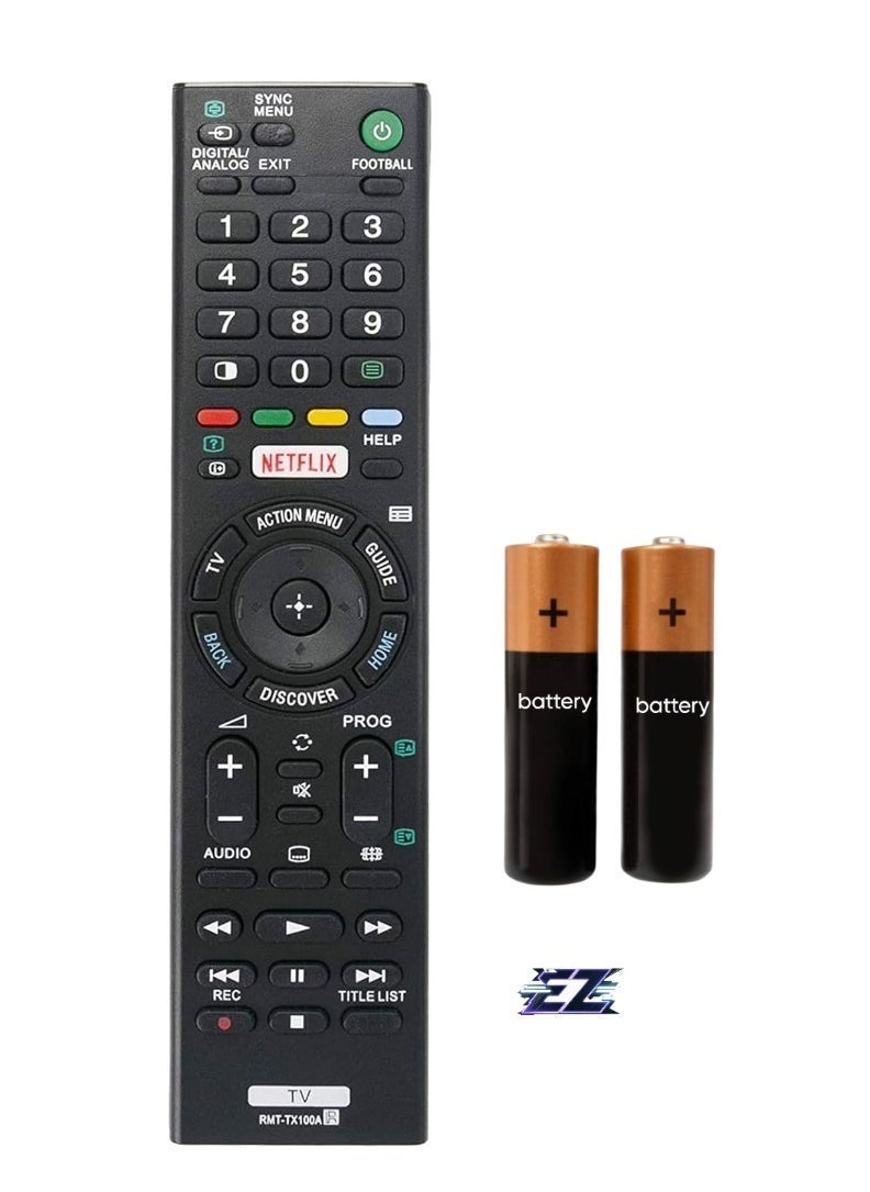 PopZa "New Remote Control RMT-TX100A Suitable for Sony Bravia TV KD-65X8500C, KD-75X8500C, KD-55X8500C, KD-49X8500C, KD-49X8300C, KD-43X8500C, KD-43X8300C, KD-65X9300C, KD-75X9400C, KD-55X9300C, KD-65X9000C – Includes Battery" - Image 1