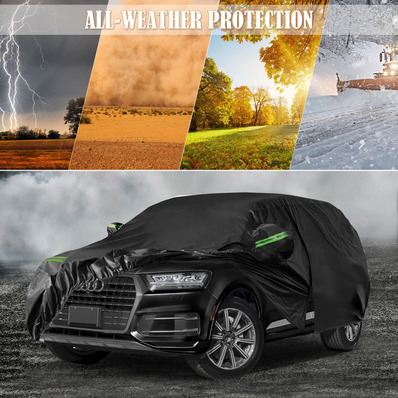 SPORTULI Waterproof Car Cover Replace for 2006-2025 Audi Q7/SQ7, 6 Layers All Weather Full Car Covers with Zipper Door & Windproof Bands for Snow Rain Dust Hail Protection (Q7) - Image 5
