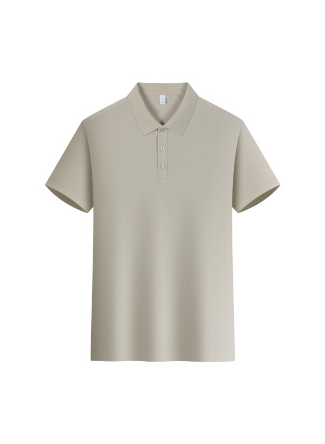 Summer New Quick-dry Polo Shirt Short Sleeve Lapel T-shirt New Top Summer Cool-feel T-shirt Solid Color Work T-shirt