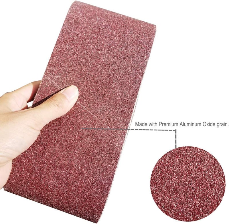 SACKORANGE 20 PCS 4 inch x 21 inch Abrasive Sanding Belts - 5 Each of 40 80 120 240 Grit Aluminum Oxide Sanding Belts For Belt sander (4 x 21 inch) - Image 3