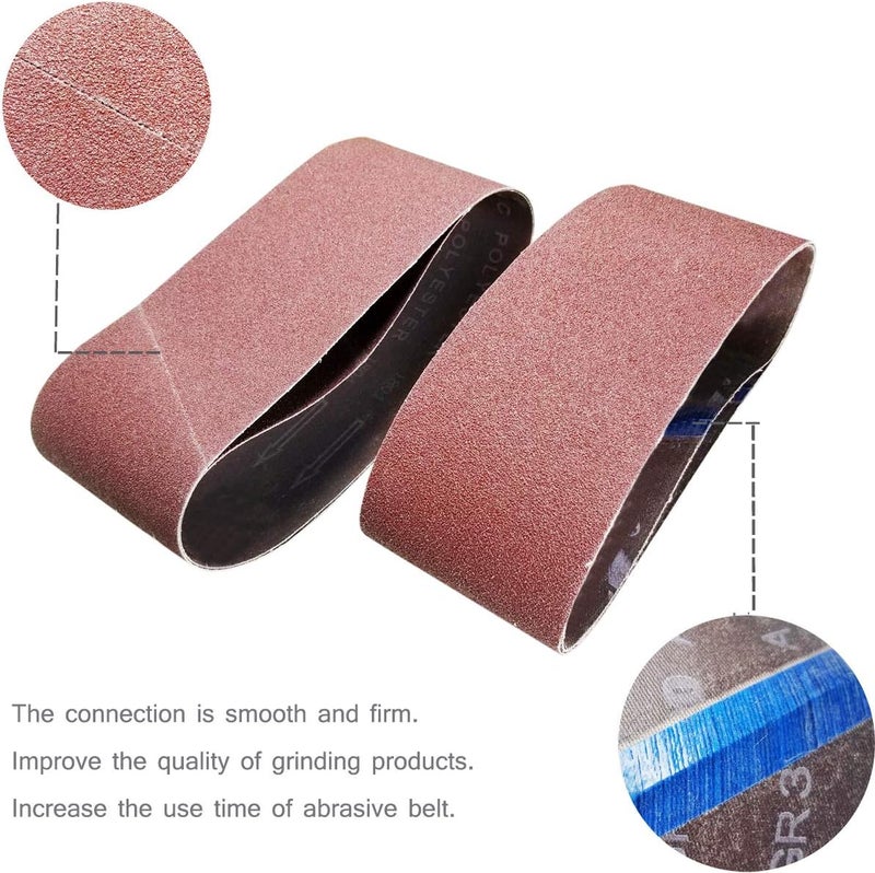 SACKORANGE 20 PCS 4 inch x 21 inch Abrasive Sanding Belts - 5 Each of 40 80 120 240 Grit Aluminum Oxide Sanding Belts For Belt sander (4 x 21 inch) - Image 4