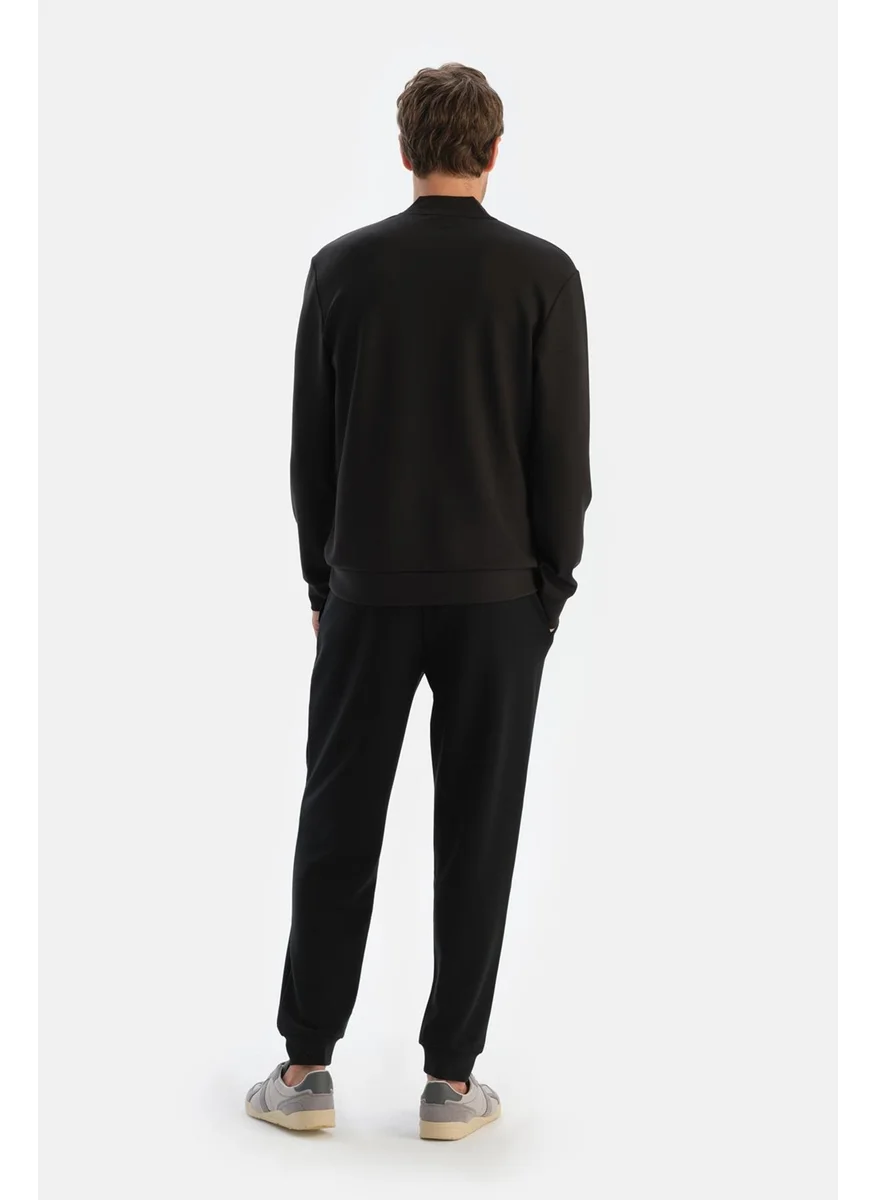 dagi Black Men's Modal Half Zip Sweatshirt