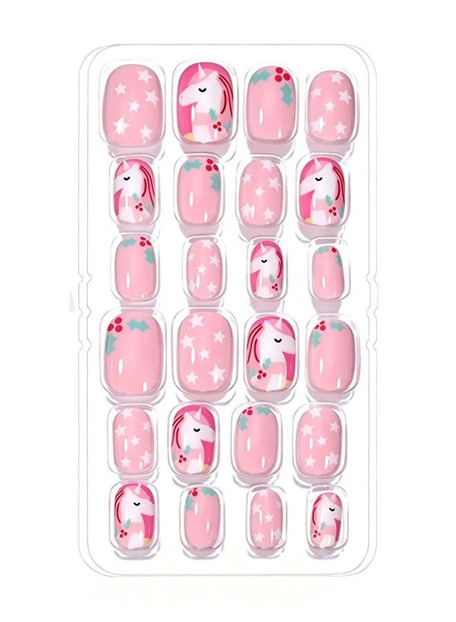 DOUBORQ Nail Stickers —False Nails Multicolour,120Pcs 5 Days Cute Design Nail Tips for Children Press On False Nails Set Manicure DIY,#7 - Image 3