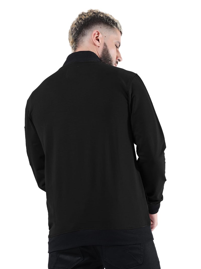 fanideaz Mens Bomber Jacket Rainy Riding Travel Black Coat Stylish Outdoor Gym Wear Winter Sports Trekking Biker Casual_4B_XL_IconicBlack - Image 5