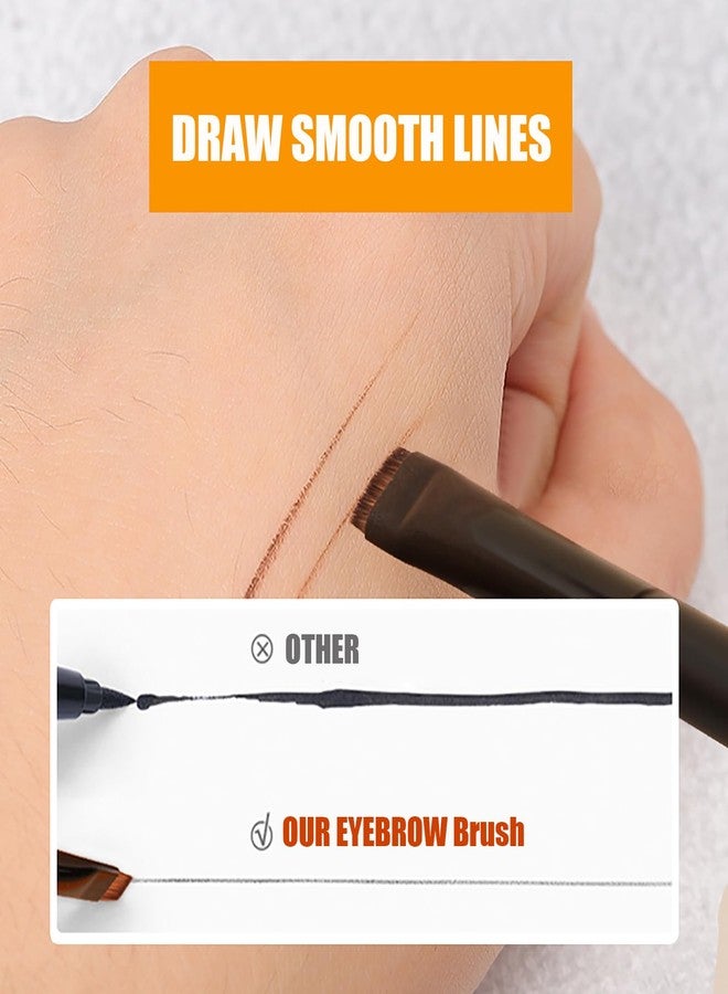 BEAUTYFACTOR Flat Eyeliner Brush, Flat Eyebrow Brush For Grooming Eye Makeup Tool for Brows, Sharp Eye Liner, Defining Shaping Eyebrows, Cover Blemishes & Concealer with Liquid, Gel, & Powder - Image 4