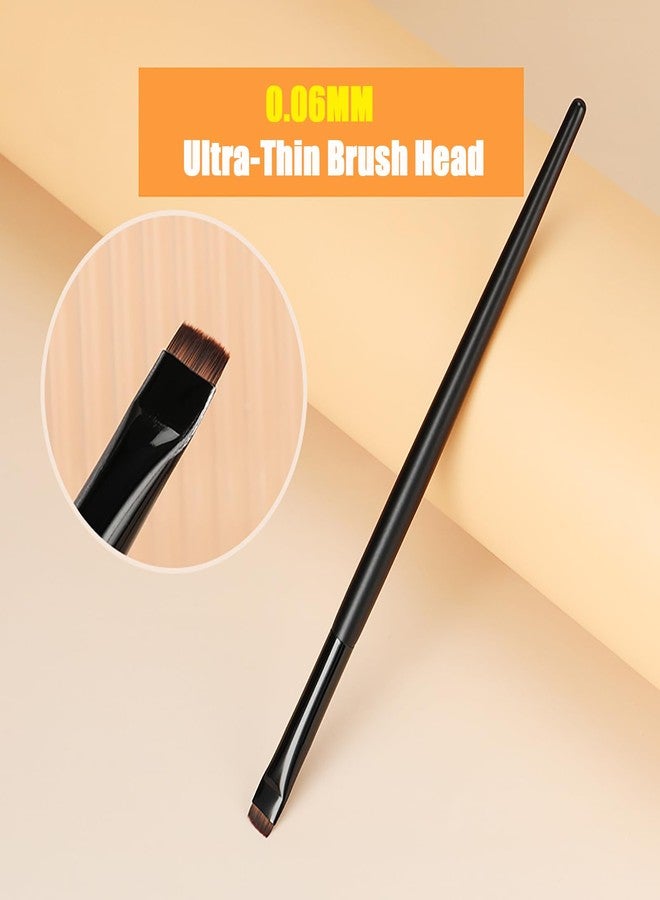 BEAUTYFACTOR Flat Eyeliner Brush, Flat Eyebrow Brush For Grooming Eye Makeup Tool for Brows, Sharp Eye Liner, Defining Shaping Eyebrows, Cover Blemishes & Concealer with Liquid, Gel, & Powder - Image 2