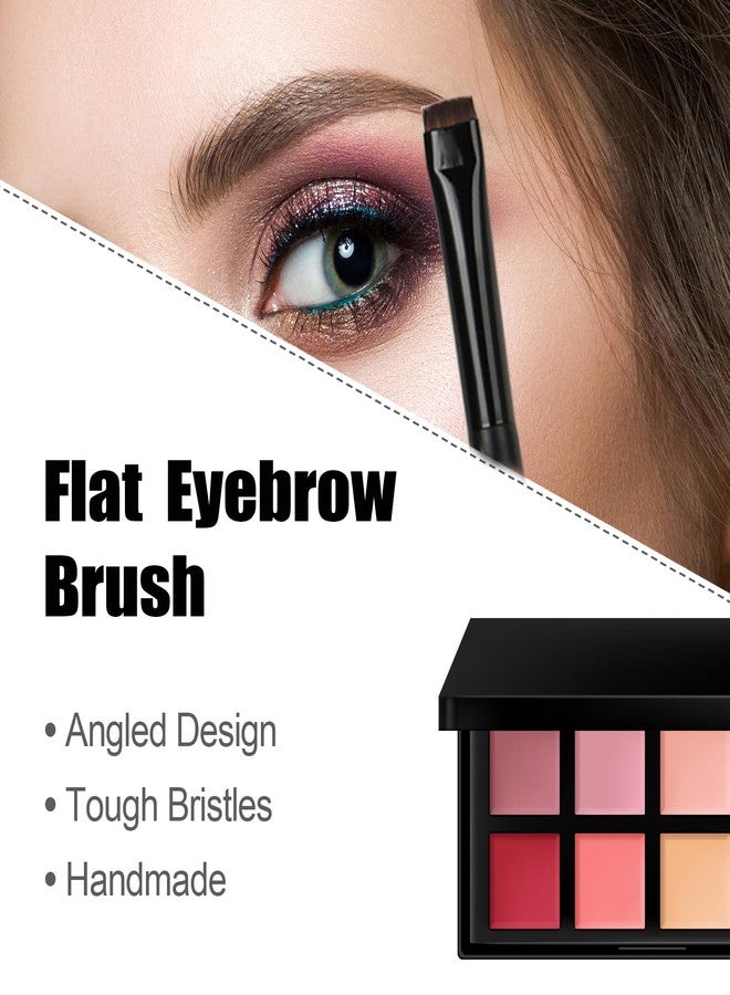 BEAUTYFACTOR Flat Eyeliner Brush, Flat Eyebrow Brush For Grooming Eye Makeup Tool for Brows, Sharp Eye Liner, Defining Shaping Eyebrows, Cover Blemishes & Concealer with Liquid, Gel, & Powder - Image 3