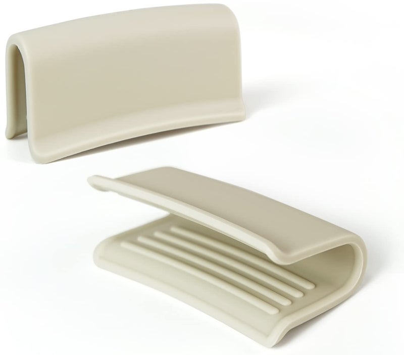 Carrotez Silicone Pot Holders Heat Resistant Pot Handle Covers for Kitchen Accessories for Cast Iron or Ceramic Dutch Ovens 1 Pair 2 pcs  Cream