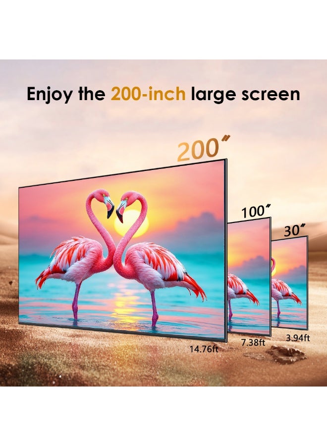 جهاز عرض ذكي صغير بنظام أندرويد 11، بدقة أصلية 720P ويدعم 4K، قادر على الدوران 210° مع تصحيح تلقائي لمستطيل الشكل، جهاز عرض محمول مع WiFi 6، شاشة كبيرة بحجم 200 بوصة، يحتوي على تطبيقات YouTube وNetflix وHulu، جهاز عرض منزلي 150 ANSI مناسب للاستخدام على سقف غرفة النوم - Image 4