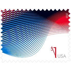 U.S. Plastic Corp. USPS Patriotic Wave Billowing Flags Sheet of 10 1 2015 Scott 4953 - Image 1