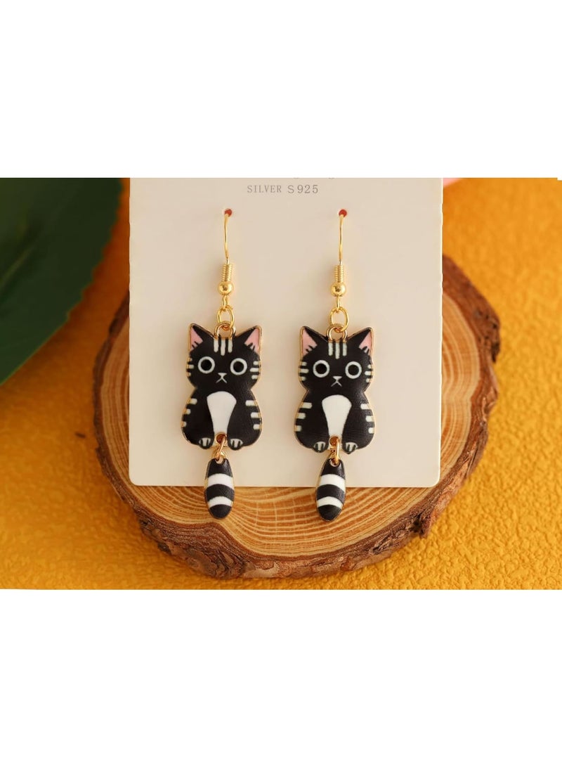سيوسي Enamel Cat Charms with Swinging Tails, Cute Animal Jewelry Charms for Bracelets, Earrings, Necklaces and DIY Craft Projects, Fun Cat Charms for Jewelry Making, Scrapbooking, Crafts (28 Pcs) - Image 5